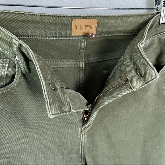 Driftwood Collette green cropped denim pants women’s 27 flannel trimmed jeans - Picture 6 of 16